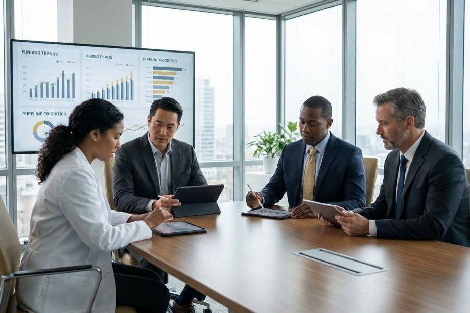 healthcare growth dashboard with key performance metrics